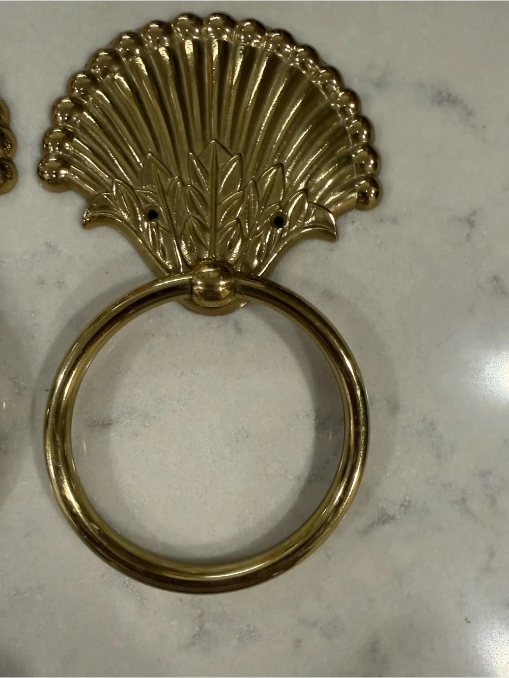 Vintage brass decorative towel rings